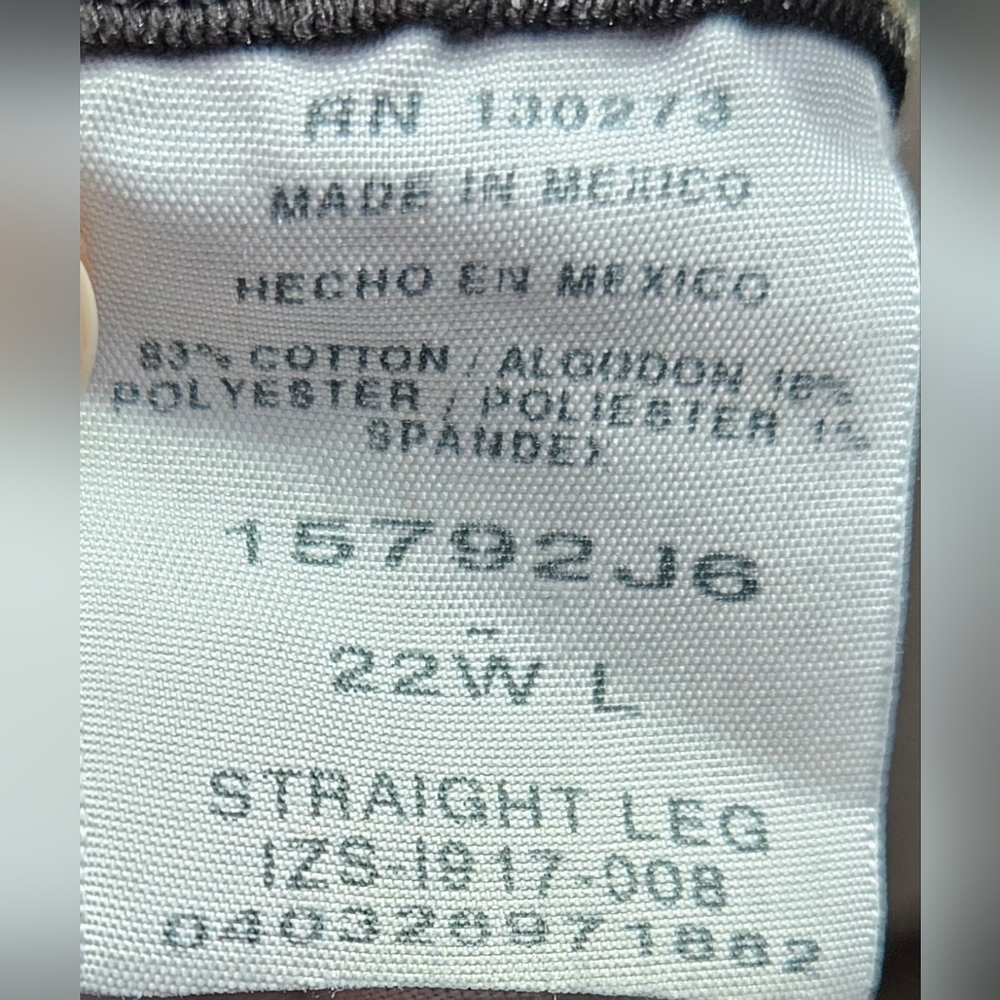 Riders by Lee Plus Size Straight Leg Jeans 22WL (Long) - Picture 9 of 9